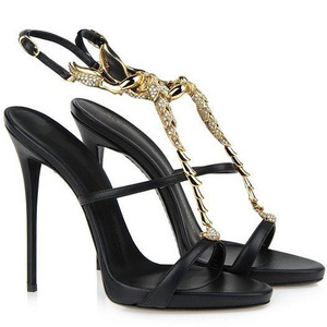 Sandali con tacco a spillo in vera pelle, stile romano, traforati con decorazioni metalliche, <span class=keywords><strong>tacchi</strong></span> alti alla moda per serate in discoteca e feste - Product Image 2