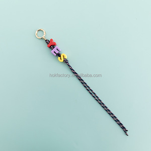 Handmade Beaded Resin Letter LOVE Keychain Acrylic <strong>with</strong> Braided String Trend Women's Bag Pendant LUCK Letter Keychain