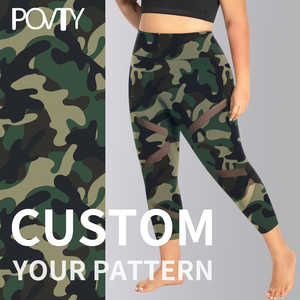 Povty Bán Buôn Tùy Chỉnh Của Phụ Nữ Cộng Với Kích Thước Cao Eo Tummy Kiểm Soát Co Giãn Lưới Yoga Capris Xà Cạp Với Túi Cho Tập Luyện - Product Image 3