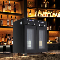 Refroidisseur de vin électrique 4 bouteilles à température constante, noir, pour bar domestique