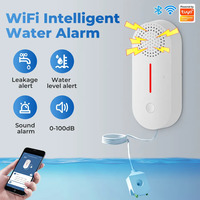 Détecteur de fuite d'eau WiFi compatible Tuya, compatible Alexa/Google Home, pour maison intelligente, fonctionne sur piles, certifié CE, alarme de fuite d'eau