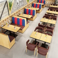 Ensemble de canapés en cuir sur mesure pour café, avec structure en bois, pour restaurant, vente en gros, solution tout-en-un