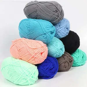 3ply 4ply Milk Cotton Yarn 90 Colors Middle Thickness Baby Milk Cotton Thread In Factory Price
