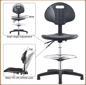 Taburete <span class=keywords><strong>de</strong></span> Laboratorio <span class=keywords><strong>Industrial</strong></span> <span class=keywords><strong>de</strong></span> Plástico PU Antiestático ESD sin Ruedas para Aula Oficina Personal y <span class=keywords><strong>Trabajo</strong></span> con Ordenador Silla <span class=keywords><strong>de</strong></span> Laboratorio Ajustable - Product Image 3