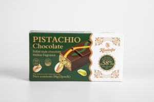<span class=keywords><strong>Chocolate</strong></span> Halal Amargo con Pistacho, Barra Sólida de 30g con Frutos Secos, Estilo Dubái para Supermercado - Product Image 6