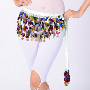 Bohemia estilo multicolorido espumante lantejoula franja envoltório cintura saia quadril cachecol para dança do ventre desempenho cinto cadeia acessório - Product Image 2