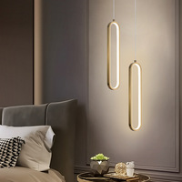 Lustre de chevet et lampes suspendues longues AB Modern pour chambre à coucher, design minimaliste créatif, LED pour mur arrière de salon
