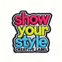 Badge brodé personnalisé en relief 3D de haute qualité, lavable et durable, pour vêtements de marque