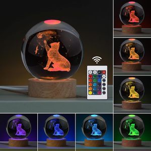 Veilleuse LED 3D à brancher avec base en bois de 6 cm, motif dauphin ou bonhomme de neige, boule de cristal, lumières colorées pour enfants, décoration de Noël, chambre à coucher - Product Image 3
