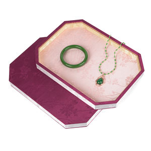 Cercueil impérial en pierres précieuses |   Plateau de présentation en tissu de soie style palais pour bijoux, bagues, bracelets, rangement et présentation ChenLu CL-6046 - Product Image 3