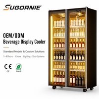 Réfrigérateur commercial vertical à double porte vitrée pour boissons, idéal pour supermarchés et brasseries - Fabrication OEM
