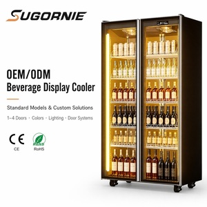 <span class=keywords><strong>Frigorifero</strong></span> Commerciale OEM con <span class=keywords><strong>Doppia</strong></span> Porta in Vetro per Bevande, Espositore Verticale per Birra e Bevande da Supermercato - Product Image 1
