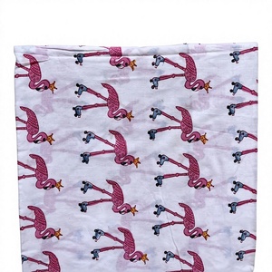Pink Flamingo Print Cotton Fabric Cute Bird Pattern Handmade Printed Textile for Kids Clothing and Home Decor - Product Image 1