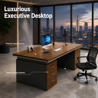 Bureau de direction moderne de luxe en bois, table de travail, designs de bureau de direction, bureau de PDG, mobilier de bureau de haute technologie