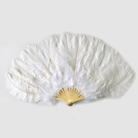 HY grand éventail à main pliant en plumes d'autruche pour femmes Costume Show Tea Party accessoire vacances danse mariée mariage décor