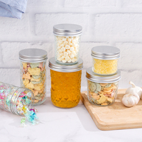 100ml 150ml 200ml 250ml 300ml Stoples Kaca Bening Ramah Lingkungan dengan Tutup Ulir untuk Menyimpan Kacang, Permen, dan Selai