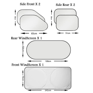 6 piezas de parasoles plegables negros para ventanas delanteras y traseras de coche, cubierta protectora de <span class=keywords><strong>vinilo</strong></span> opaco para parabrisas - Product Image 3