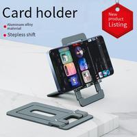 Conception de carte ultra-mince Support de téléphone portable en alliage d'aluminium de 2mm d'épaisseur Support de bureau pliant pour tablette de téléphone portable