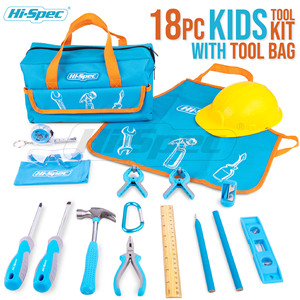 Hi-Spec 15 Piece Kids Tool Set Nylon Bag Blue DIY Toy For Ages 8 To 13 Years - Product Image 4