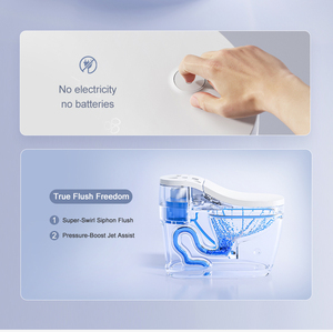 Bồn cầu thông minh không dây, kiểu chữ S, dài, bán chạy nhất, có chức năng làm nóng bệ ngồi, vòi tự làm sạch, lắp sàn, chất liệu sứ, bảo hành 3 năm - Product Image 5