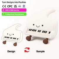Jouets en peluche personnalisés, jouets en peluche de dessin animé, piano en peluche, saxophone en peluche, jouet en peluche en coton PP, anti-stress, super doux, taille personnalisable