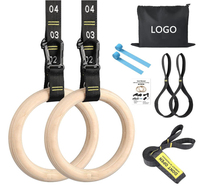 Anillas de Gimnasia de Madera para Entrenamiento con Peso Corporal, Anillas de Gimnasia Ajustables con Correas Numeradas, Juego de Anillas para Ejercicios