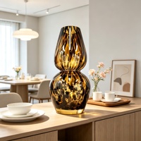 Vase de sol floral nordique moderne en verre borosilicate haute résistance, vases ambrés personnalisés en gros, design unique, résistant aux hautes températures
