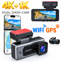 Nouvelle caméra embarquée HD 4K+1080P Wifi GPS double objectif, caméra de tableau de bord 4K, DVR de voiture, double objectif avant et arrière 4K+1080P, WIFI GPS, caméra embarquée 4K