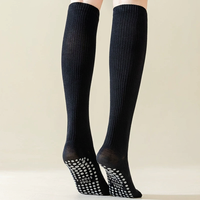 Chaussettes de yoga de luxe écologiques en coton, hauteur genou, à compression, antidérapantes, pour Pilates, course à pied, fitness, soutien du mollet, entraînement pour femmes
