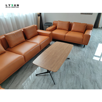 Mobilier de bureau design moderne Sofa de bureau sectionnel en cuir pour salle de directeur et PDG