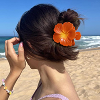 Pinces à cheveux Hawaïennes de 8 cm en forme de fleur, pinces à cheveux Hibiscus Hawaï, accessoires floraux pour cheveux, accessoires de plage d'été, Horquilla De Plumeria