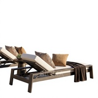 Chaise longue d'extérieur en aluminium thermolaqué avec coussin imperméable pour piscine