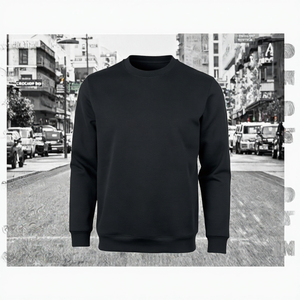 Mens Solid Color Crew Neck Pullover Sweatshirt Regular Fit Long Sleeve <b>Hoodie</b> for Winter Casual Wear Wholesale Rate OEM - Product Image 3