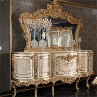 Meubles de salle à manger de style baroque rococo français, style campagnard traditionnel, ensemble de table et chaises de salle à manger classiques pour 8-10-14 personnes, table et chaises antiques