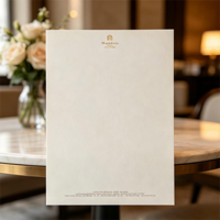 Papier d'art à base d'amidon avec logo en feuille d'or |   Papeterie d'hôtel de luxe écologique |   Papier à en-tête personnalisé pour hôtel cinq étoiles |   Écriture fluide