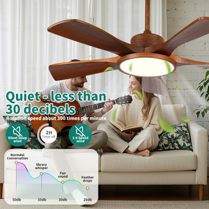 พัดลมเพดานแบบปรับแต่งได้พัดลมติดเพดานแบบไร้เสียง5ใบพัดควบคุมด้วยรีโมตพัดลมติดเพดานไม้ DC แบบทันสมัยสำหรับบ้านและโรงแรม - Product Image 5