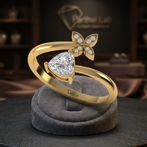 แหวนเพชรแท้ทรงหัวใจเพาะเลี้ยงในห้องปฏิบัติการ เงินแท้ 925 ทอง 9K 14K 18K เครื่องประดับสำหรับผู้หญิงและแหวนหมั้น - Product Image 1