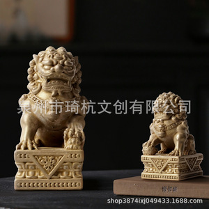 Qi Hang Chinese Style Bronze Lion Figurine Handmade Home Decoration For Living Room Entryway Balcony <b>Ornament</b> - Product Image 2