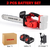 Scie à chaîne électrique ONEVAN 7980W, 16 pouces, moteur sans balais, scie à chaîne électrique, outil de travail du bois, scie sans fil pour batterie Makita