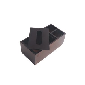 Boîte à mouchoirs en bois noir couleur bois naturel pour salon, table basse, voiture, salle de bain, mouchoirs à tirer - Product Image 5