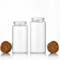 Diameter 47mm 90ml Bath Salt Glass Vials Clear Mini Sample Jars with Screw Cap Screen Printed Carton Packed