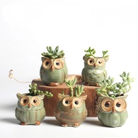 5 pièces/ensemble extérieur maison jardin décoration en céramique hibou forme jardin Pot de fleur bureau plante Pot Design créatif succulent planteur Pot