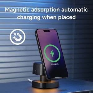 Innovadores dispositivos inteligentes Multifuncional Pop up Reloj Cargador Interruptor táctil 15W Mushroom Light 4 en 1 Cargador inalámbrico magnético - Product Image 3