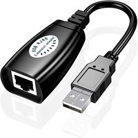 Magelei Vente Chaude Adaptateur USB2.0 Mâle Femelle vers RJ45 - Adaptateur d'Extension LAN USB2.0 vers RJ45 sur Câble Cat5/ Cat5e/ Cat6