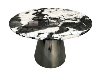 Table basse de réception de bureau en marbre noir et blanc poli, personnalisable, directement de l'usine