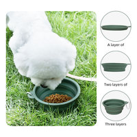 Portable chats chiens bol d'eau pliable bol d'alimentation pour animaux de compagnie pour voyager Camping marche avec mousquetons sans BPA