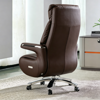 Chaise de bureau de direction de luxe avec repose-pieds, chaise de patron ergonomique inclinable en cuir, chaise pivotante à dossier haut pour ordinateur de bureau