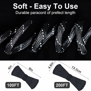 Cordons de parachute réfléchissants 550 Paracord 4 mm Type III à 7 brins pour le camping, la randonnée, la survie, la tente tactique, la pêche, la corde à <span class=keywords><strong>linge</strong></span>, le bricolage - Product Image 3