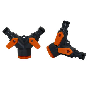 塑料软管分离器<span class=keywords><strong>2</strong></span>路1/<span class=keywords><strong>2</strong></span> 3/4英寸内螺纹花园软管连接器自来水水龙头适配器带阀 - Product Image 1