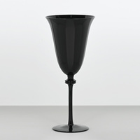 Verres à vin noirs avec gobelets à tige pour décoration de mariage ensemble de vaisselle noire de restaurant champagne vintage gobelet glasscup